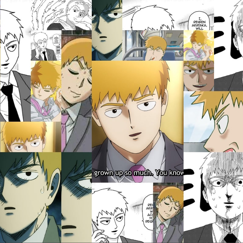 FIXED-reigencollage Collage of images of an anime man.